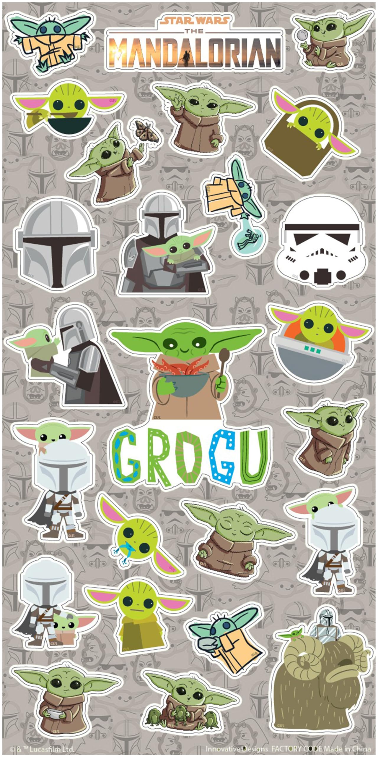 Baby Yoda Stickers Party Favors for Boys & Girls 12 Pack Bundle