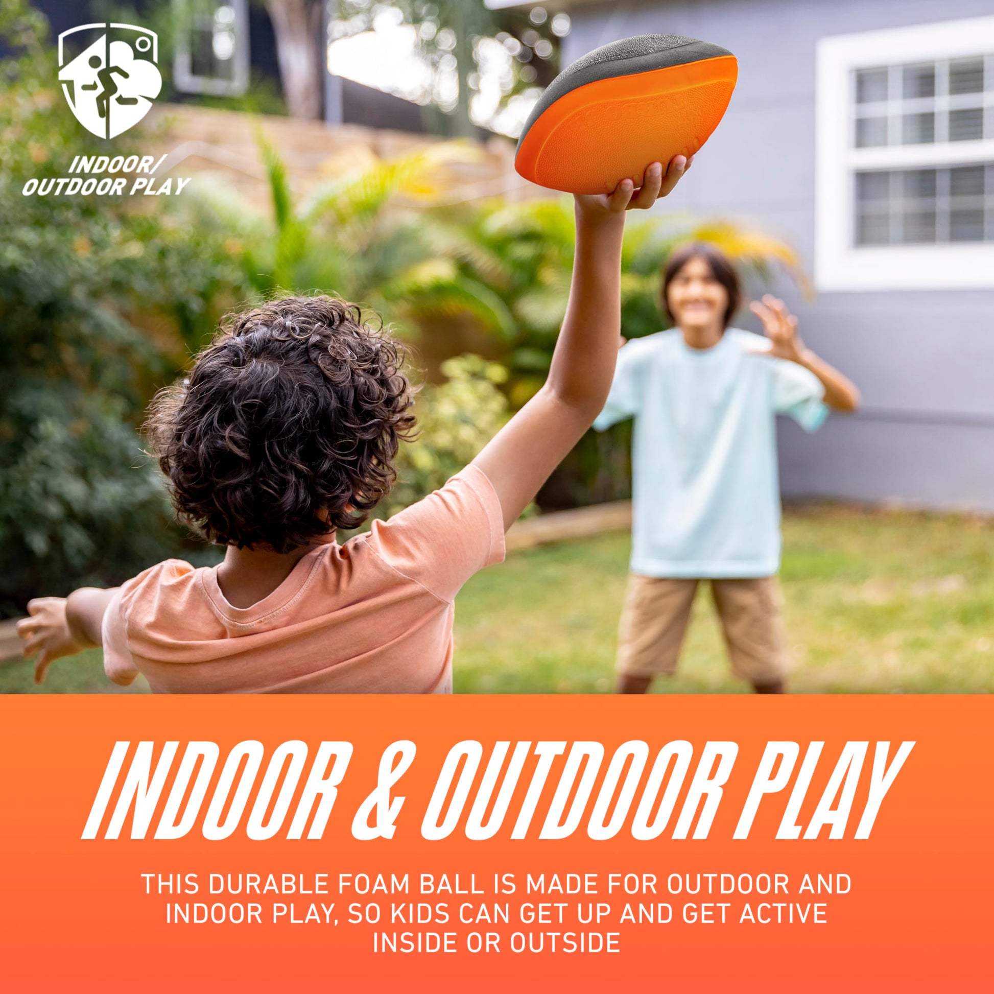 Hasbro NERF Turbo Jr. Kids Foam Football - Classic Foam Football for Kids - Indoor + Outdoor Soft Foam Ball - Kids Mini Soft Foam Ball - NERF Toy