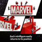 LEGO Marvel: Marvel Logo & Minifigures Building Toy - Marvel Collectible Set for Kids, Boys and Girls, Ages 12+ - Model Kit with 5 Minifigures - Gift