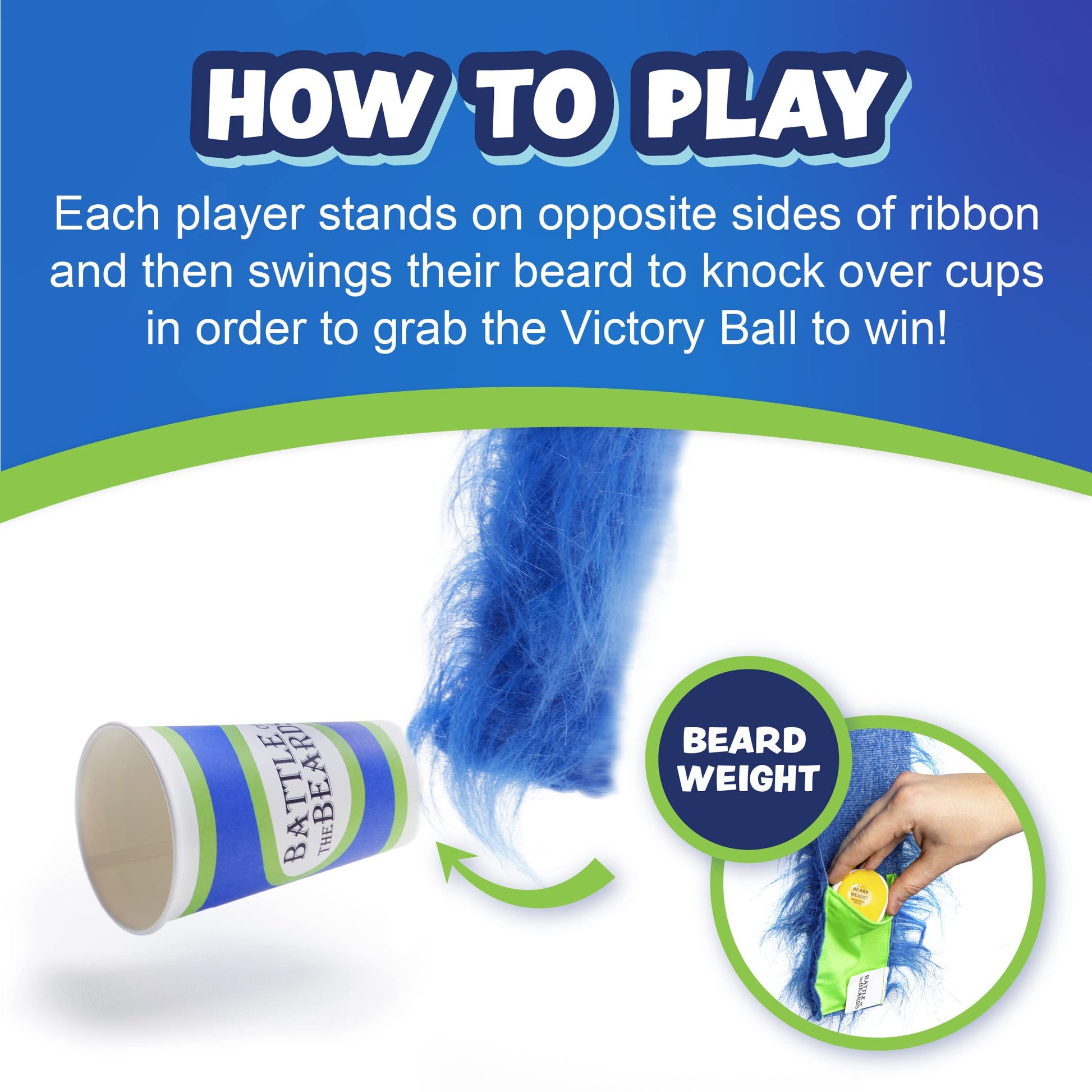 Squirrel Products Battle of The Beards Funny Party Game, White Elephant Minute to Win It Game for Kids & Adults, Family Game Night Activity for Ages