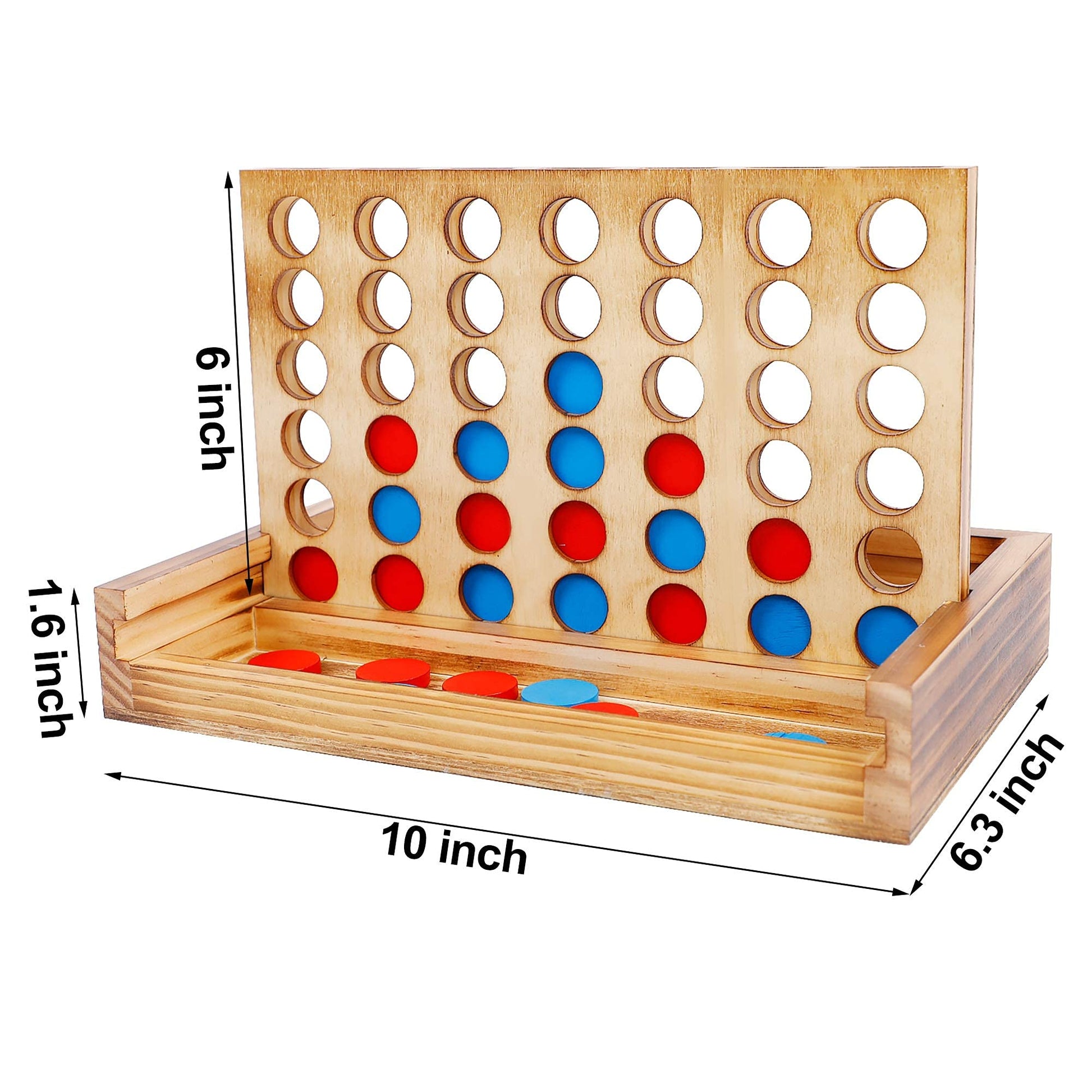 Glintoper Tic Tac Toe & 4 in a Row Tables Game Set, Classic Board Line Up 4 for Living Room Rustic Table Decor and Use as Game Top Wood Guest Room