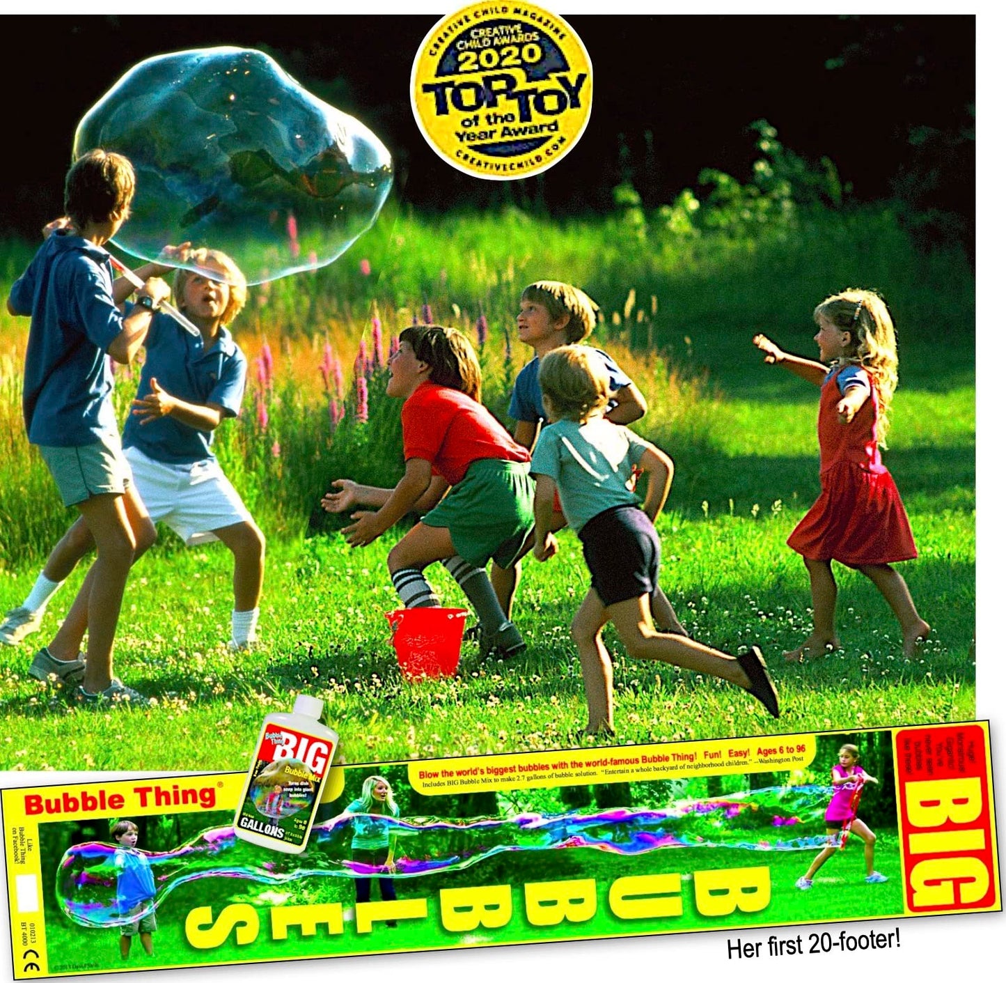 BUBBLETHING Original Big Bubbles Wand & Mix for 2.7 Gallons Bubble Solution