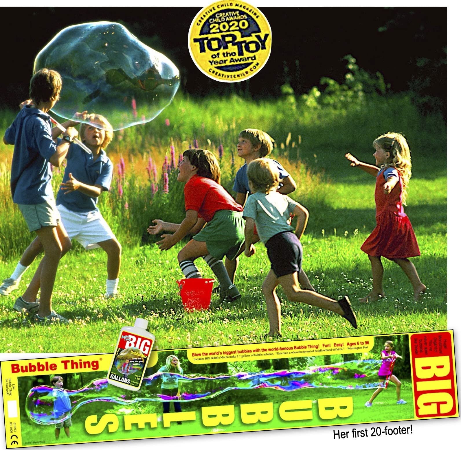 BUBBLETHING Original Big Bubbles Wand & Mix for 2.7 Gallons Bubble Solution