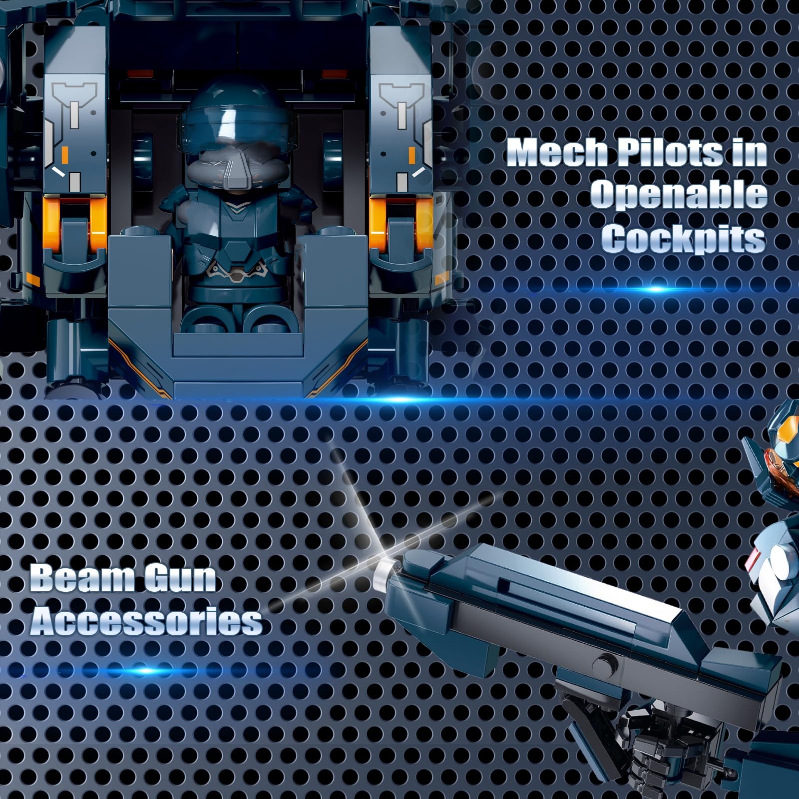 HIGH GODO Attacker Mech Robot Transforming Building Blocks Set for Adults,City Warrior Justice Hero Soldier Mech Model Building Kit, Cool Creative