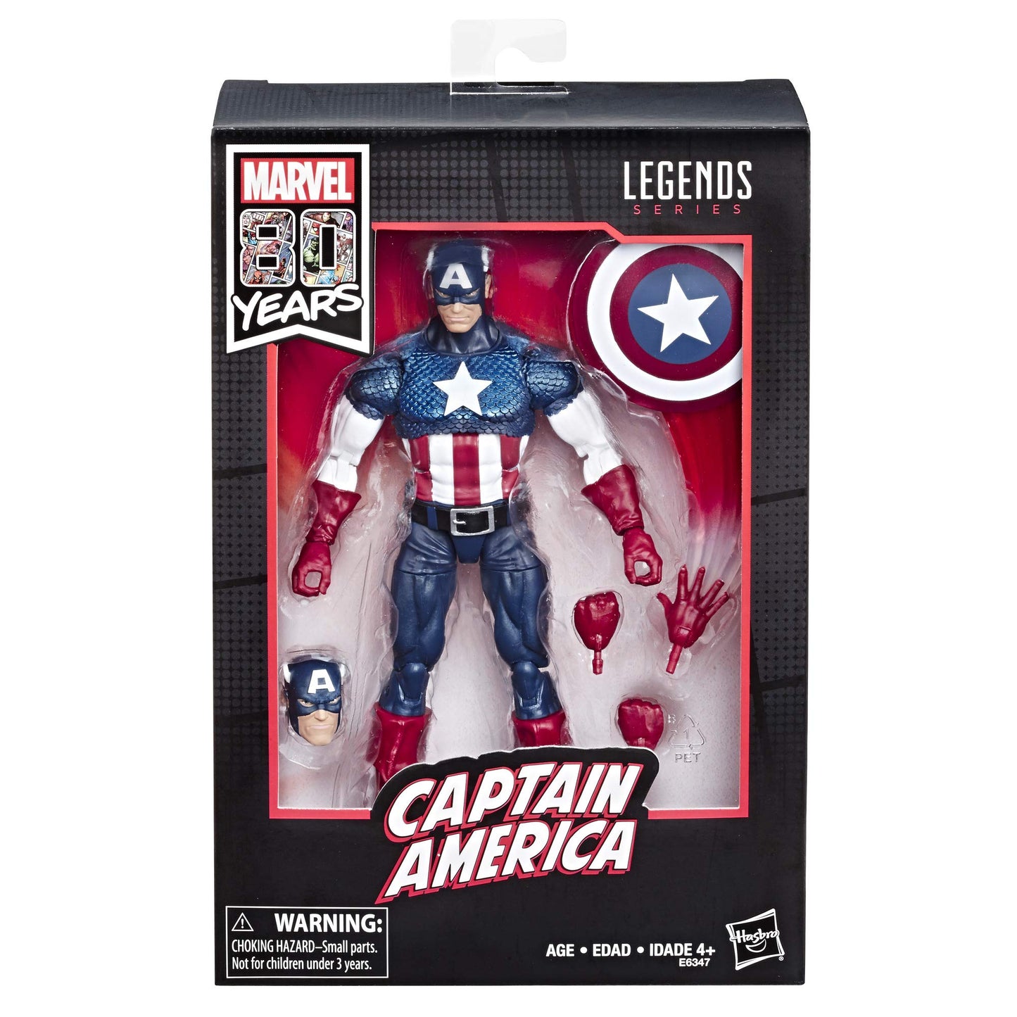 Marvel Comics 80th Anniversary Legends Series 6"-Scale Vintage Comic-Inspired Captain America Collectible Action Figure