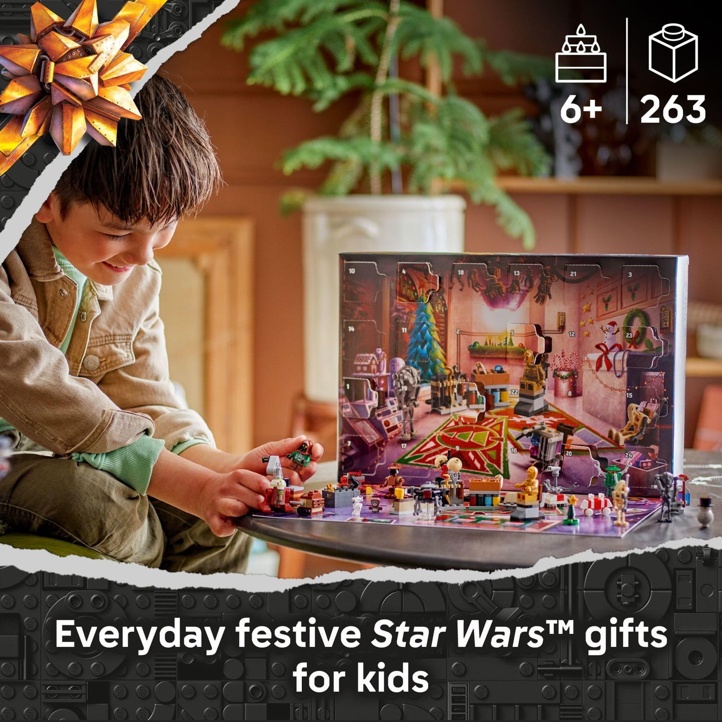 LEGO Star Wars Advent Calendar 2025 Kids Toy - Holiday Countdown Playset with 24 Toys for Boys & Girls, Ages 6+ - Includes C-3PO & BB-8 Figures - Star