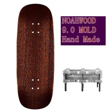 Noahwood Rose Wood Fingerboard Complete (9.0 Short Nose Short Tail Handmade Deck) + (34mm Black Six Truck + Beige ii Soul Wheel)