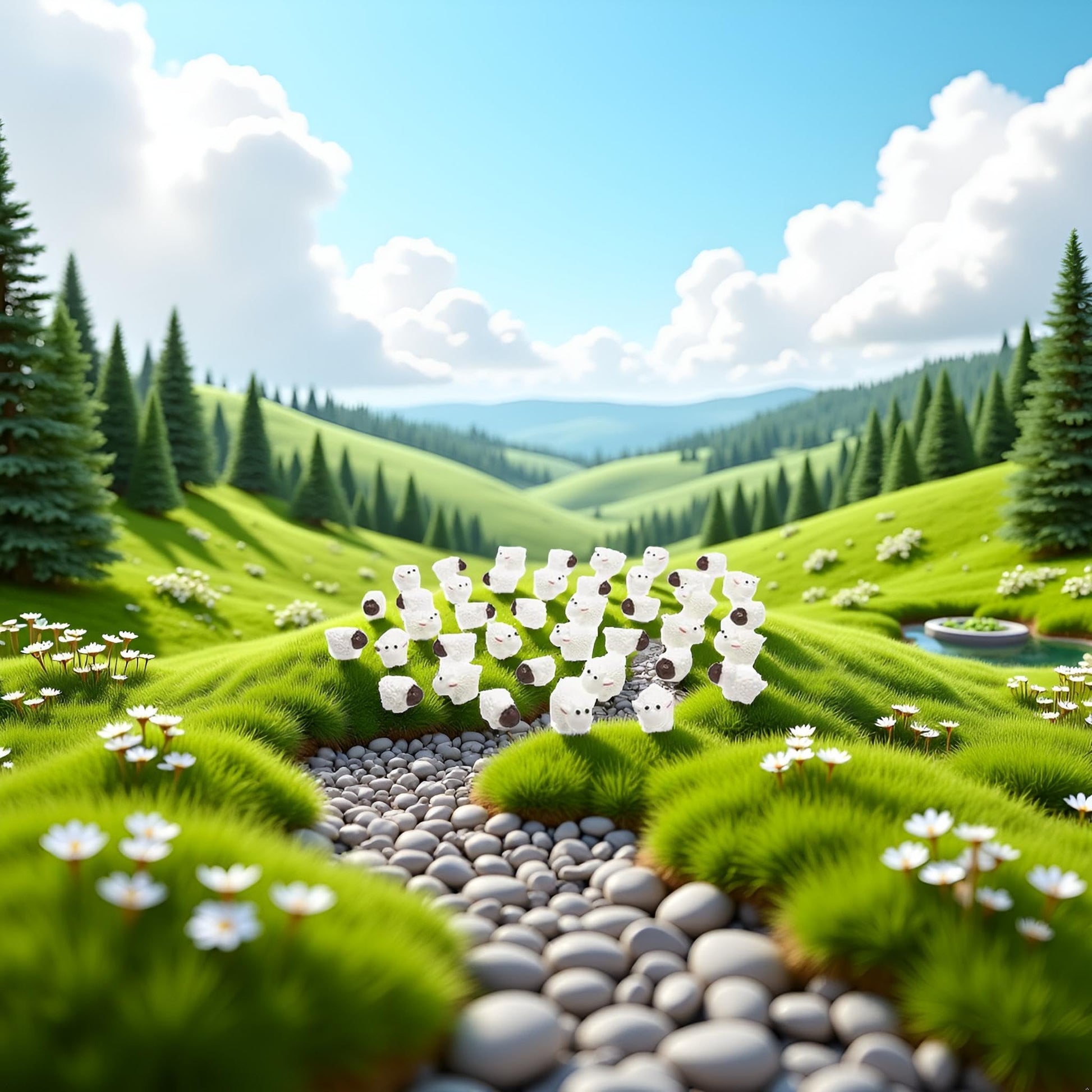 40Pcs White Mini Sheep Herd Figurines - Cake/Cupcake Toppers, Terrarium and Moss Landscape Decor, DIY Miniature Crafts for Fairy Gardens, Home Décor