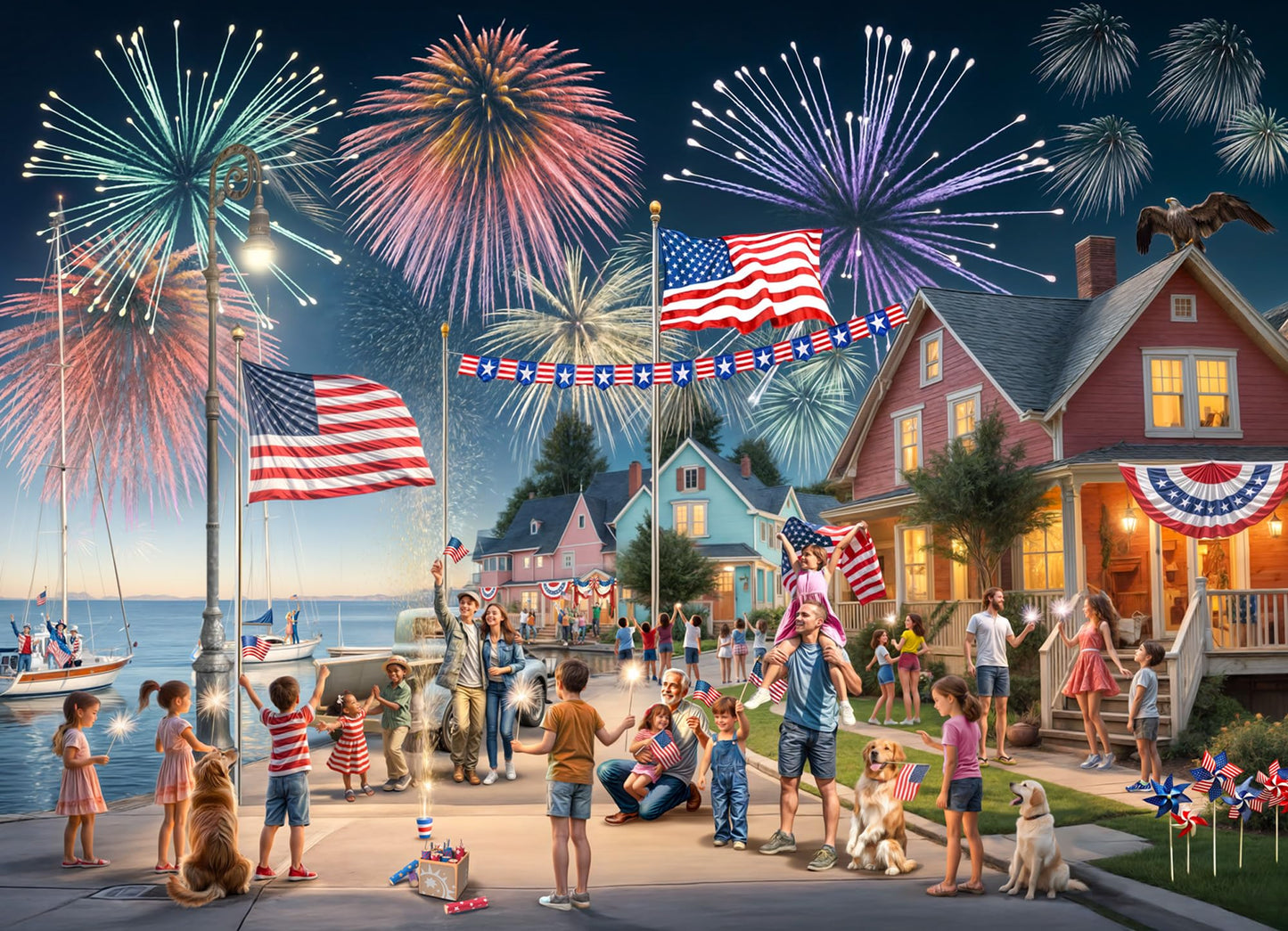 4th of July Jigsaw Puzzle 1000 Piece by Vermont Christmas Company - 4th of July Puzzles with Randomly Shaped Pieces - 26 5/8" x 19 1/4"