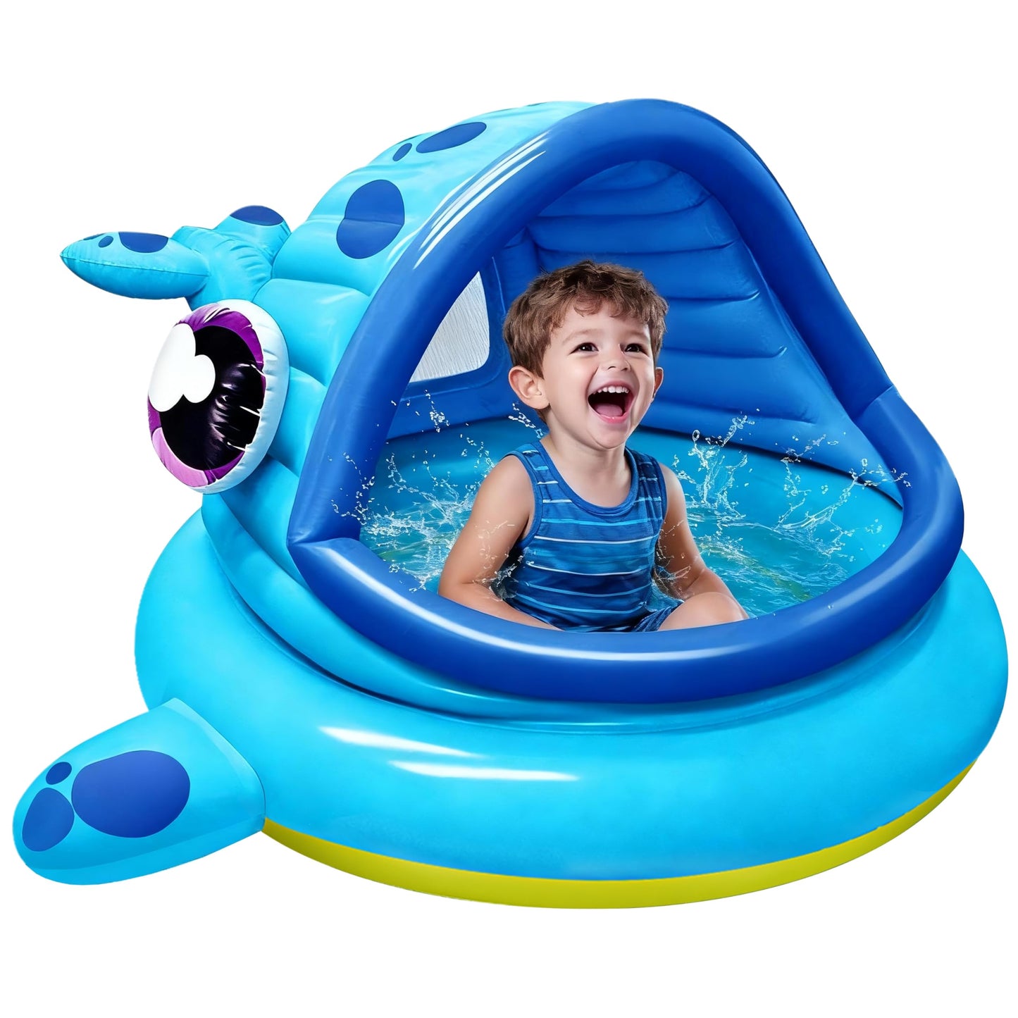JOYIN Inflatable Shade Kiddie Pool,Whale Baby Pool Tent, Infant Swimming Pool for Kids （54" x 56" x 28"）,Blow Up Toddler Pool for Swim Party Toys