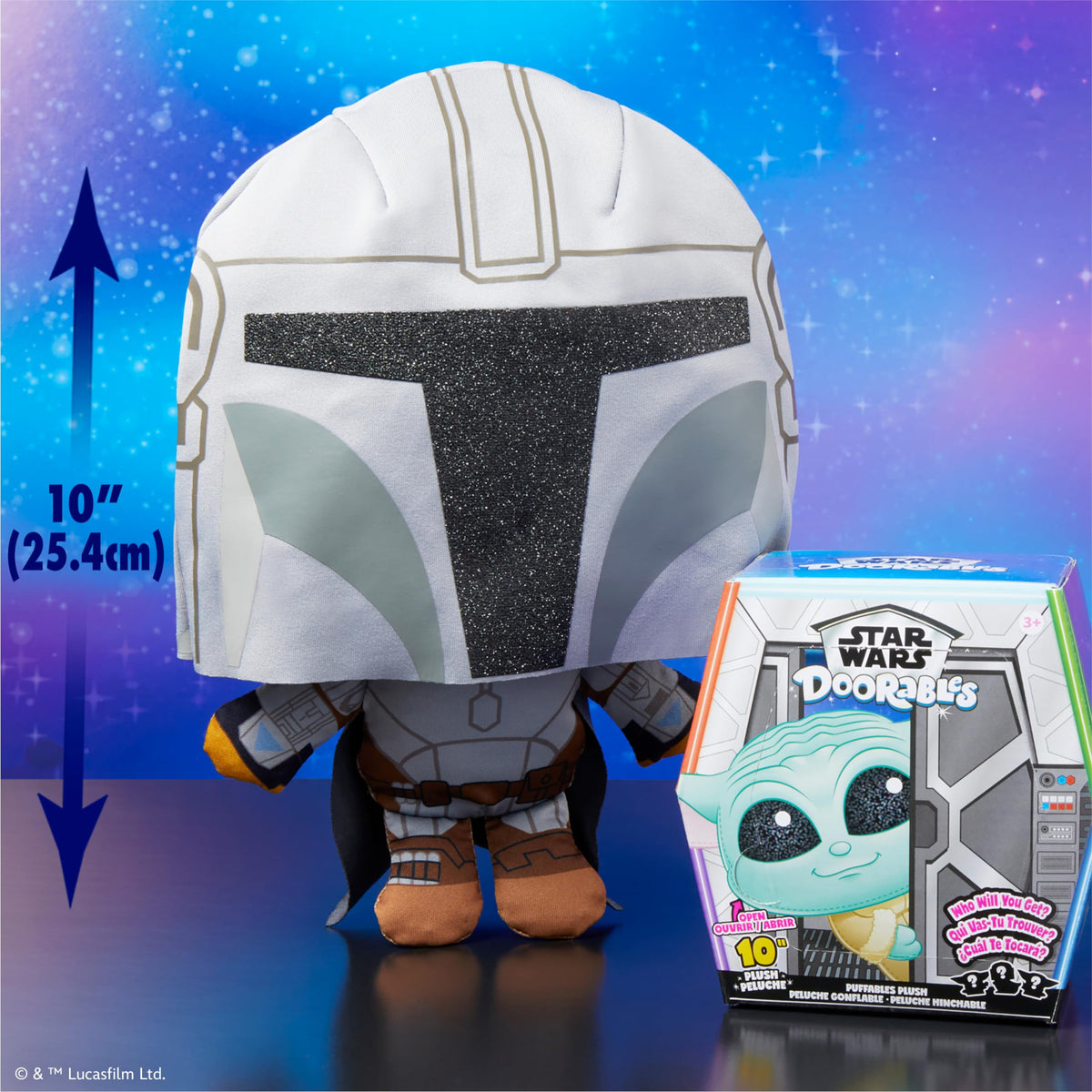 Star Wars™ Doorables Puffables Plush - Star Wars: THE Mandalorian™, 10-inch Collectible Plush Featuring Glitter Eyes, Styles May Vary, Kids Toys for