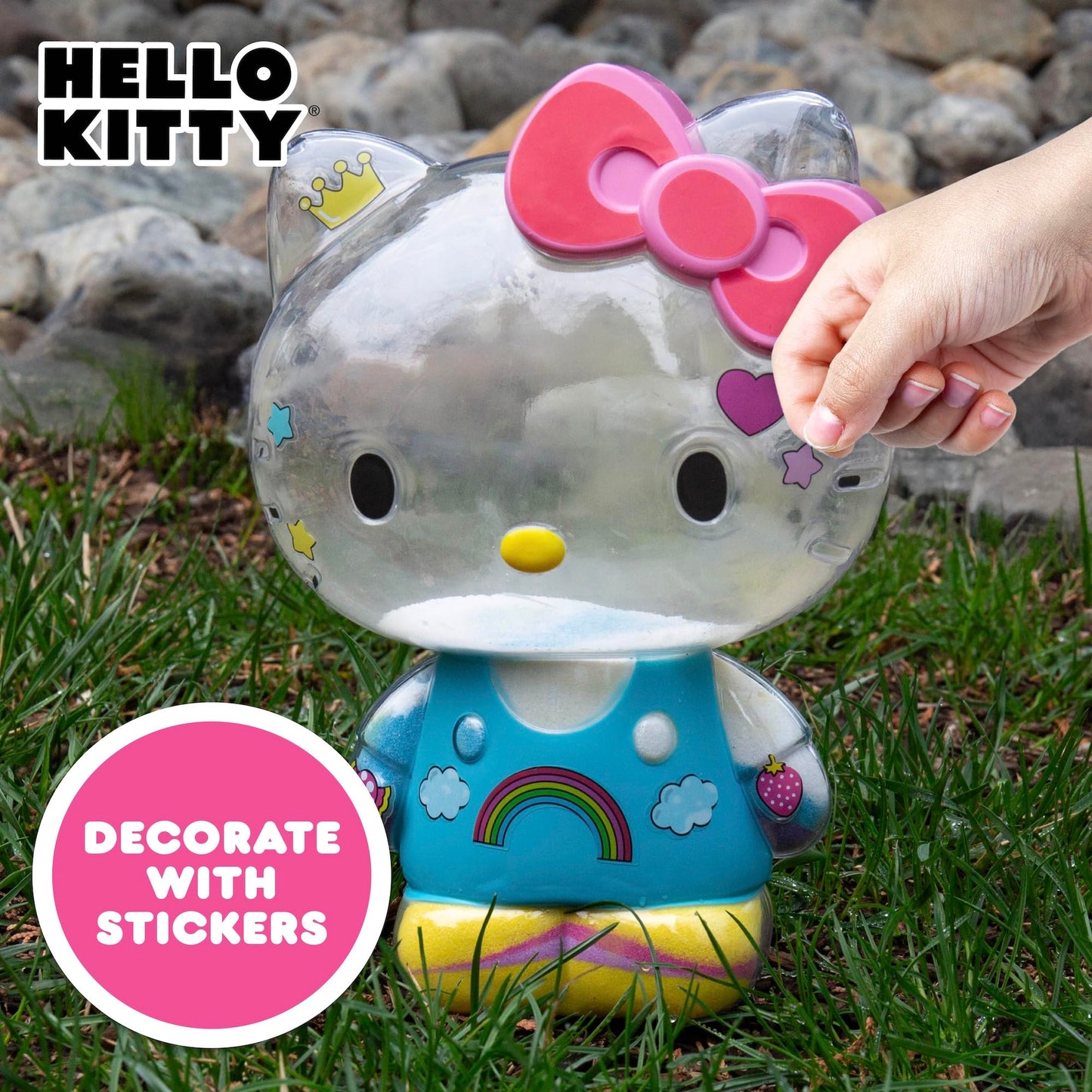 Hello Kitty Activity Doll, Reusable Hello Kitty Toys, Fill with Sand Art or Water, Includes Waterproof Doll, Shovel and Funnel, Sensory Toys for Kids
