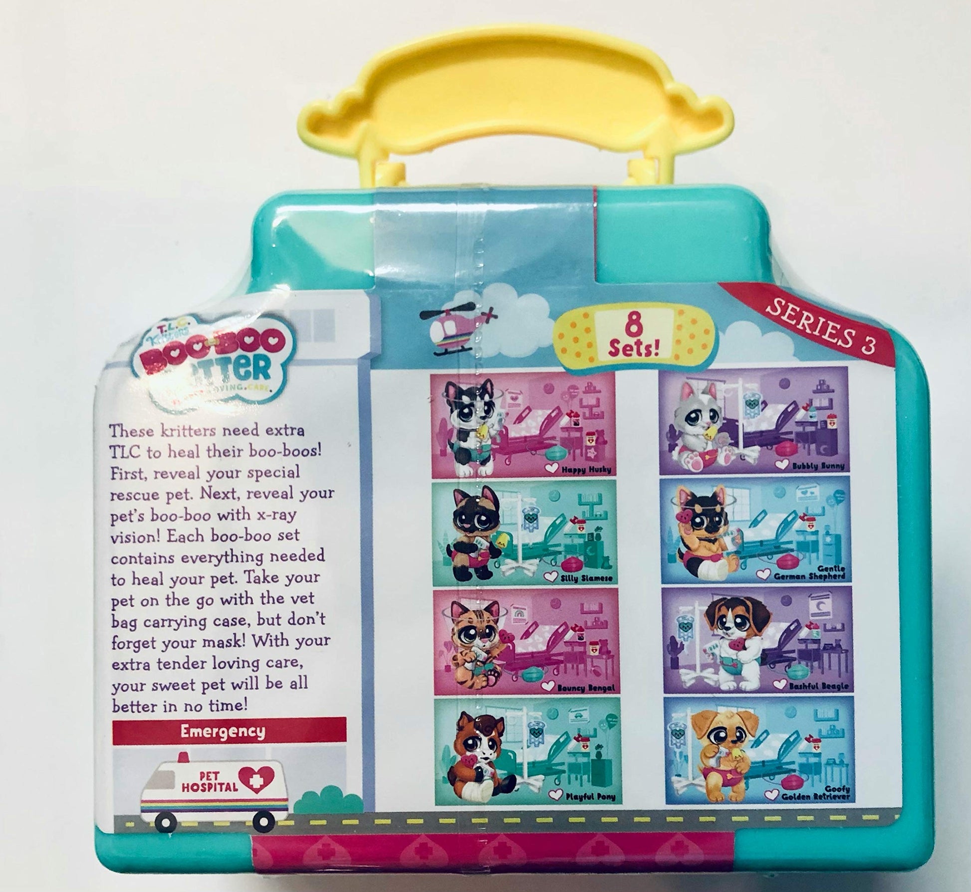 T.L.C. Kritters Boo Boo Better Mystery Vet Carry Case Series 3 - 12 Pieces Pet, Case, Accessories, X-Ray Card, Diaper + More!!
