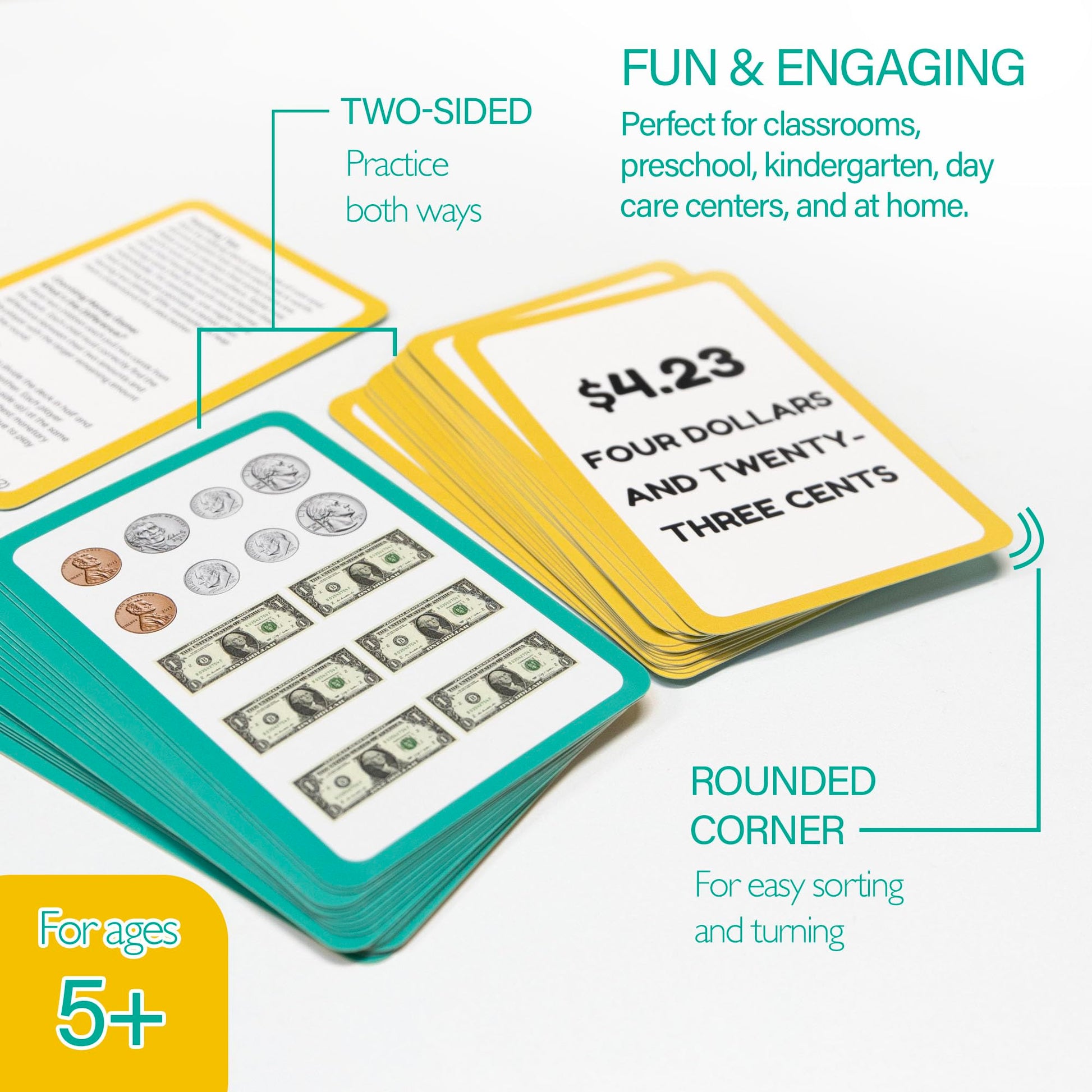 BAZIC Products Money Flash Cards, 36 Cards