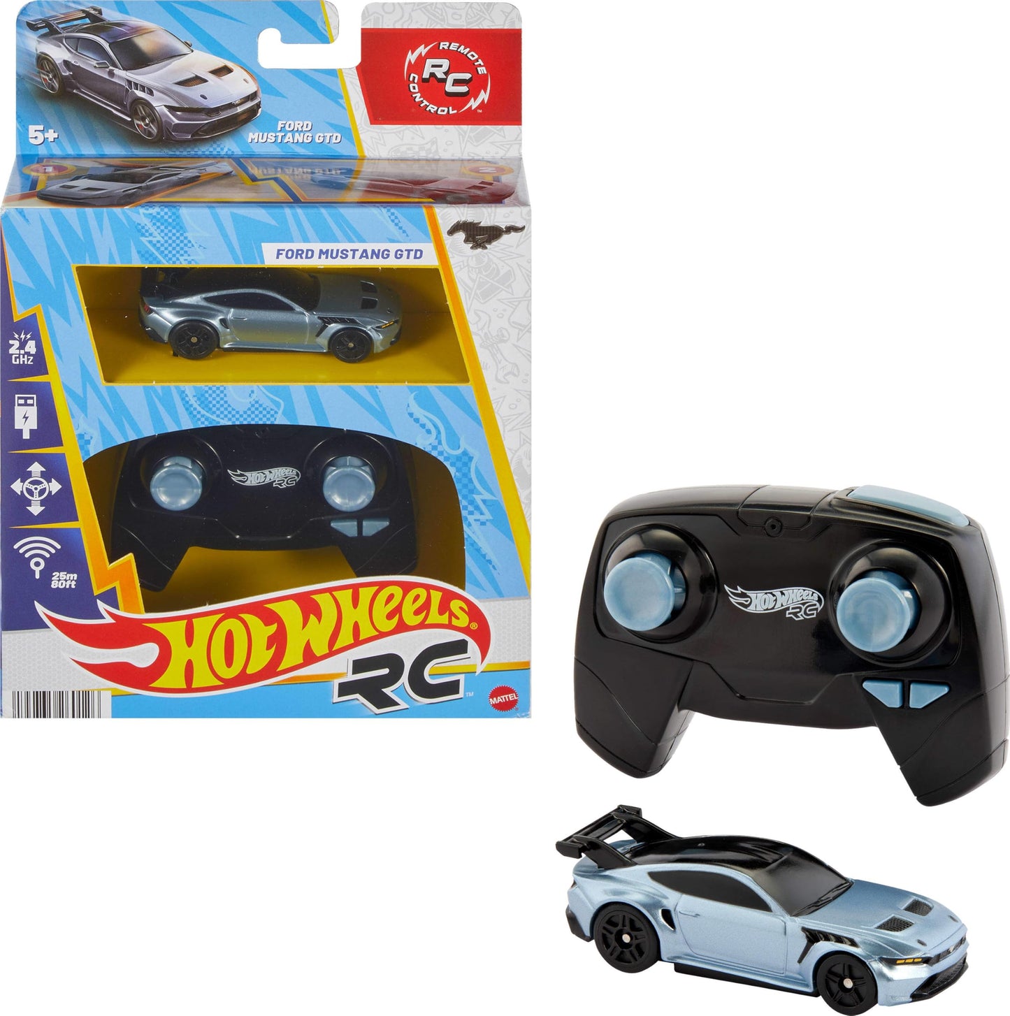 Hot Wheels RC Ford Mustang, Remote-Control Toy Car