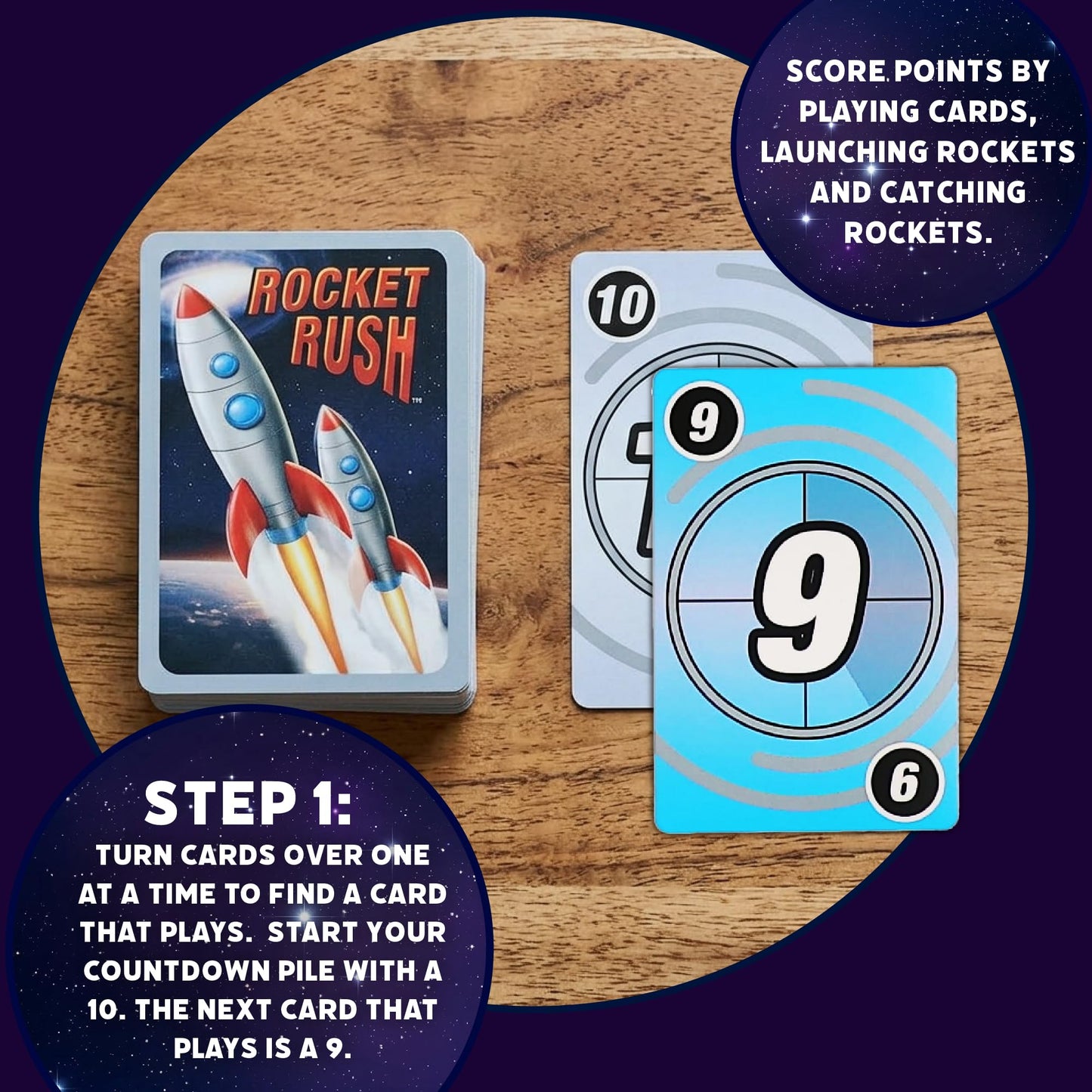 Rocket Rush Card Game for Kids and Families Ages 8+ Fun Interactive Group Party Games for 3-6 Players - Gift for Teens and Children by Continuum