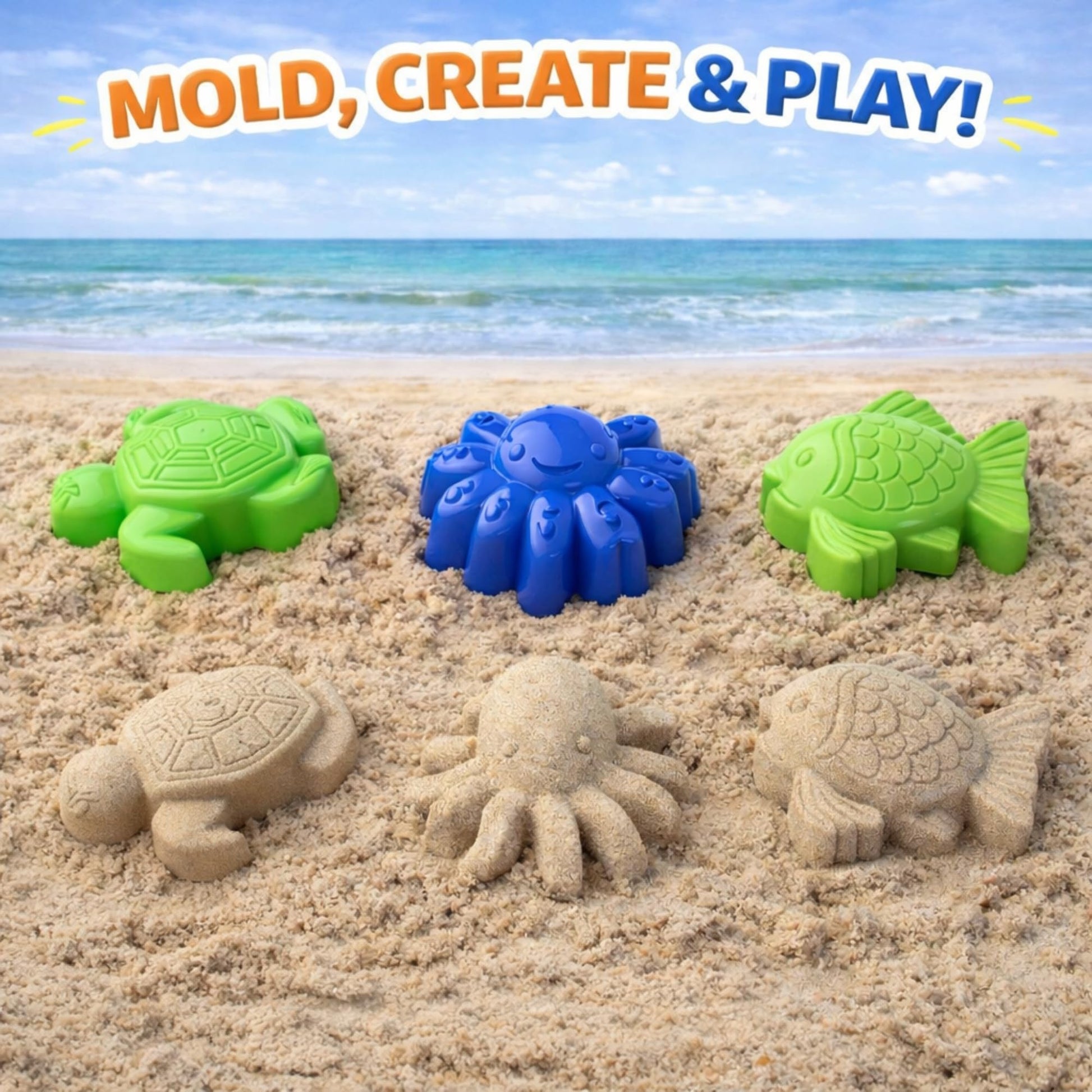 Liberty Imports Double Sand & Water Wheel Tower Beach Toy Set w/Built-in Funnel, Sieve, Bucket, Shovel, Rake, Animal Molds for Kids, Toddlers Play