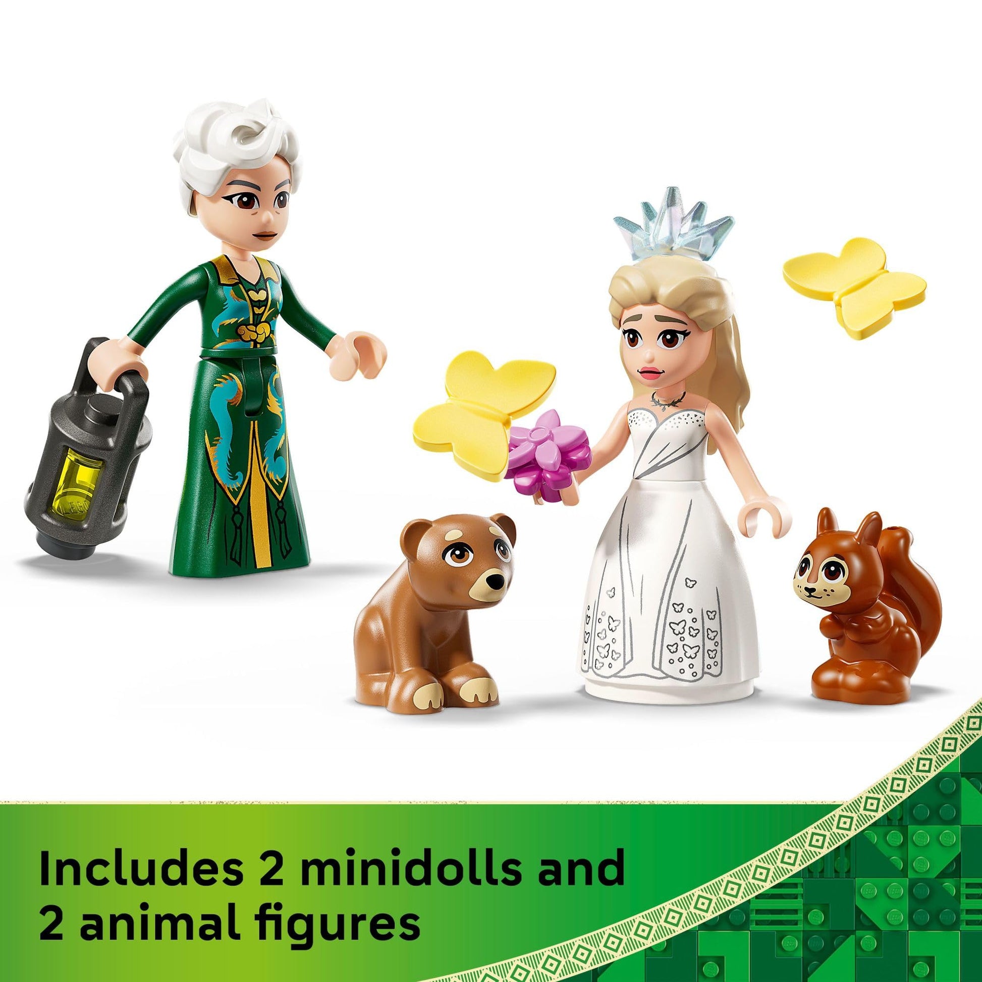 LEGO Wicked Glinda's Wedding Day Building Toy - Pretend Playset with 2 Minidolls, 2 Animal Toy Figures, & 2 Poseable Butterflies - Building Blocks