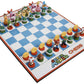 Super Mario Chess Set, 32 Custom Sculpt Game Pieces Including Iconic Characters: Mario, Luigi, Peach, Toad, Bowser, Super Mario Themed Chess Game