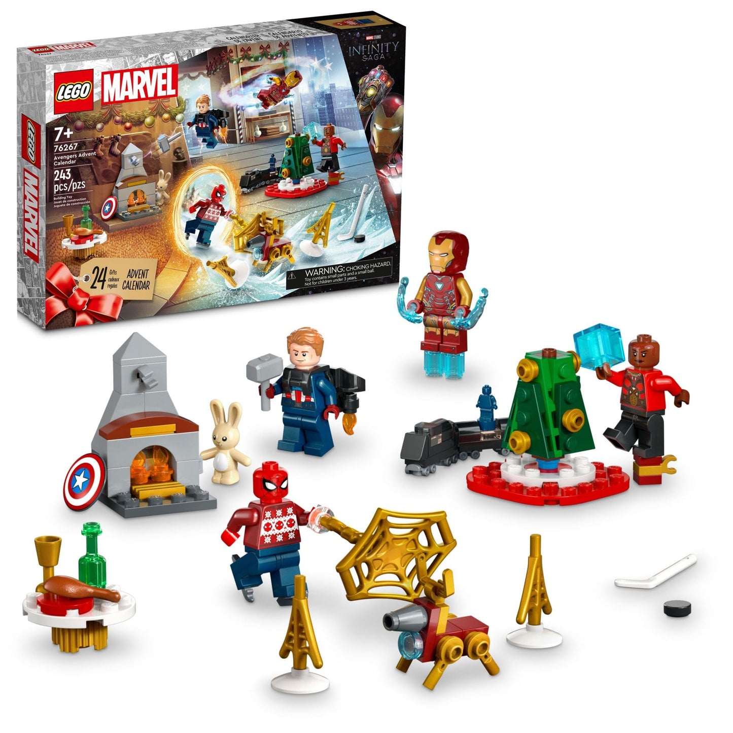 LEGO Marvel Avengers 2023 Advent Calendar 76267 Holiday Countdown Playset with Daily Collectible Surprises and 7 Super Hero Minifigures such as Doctor