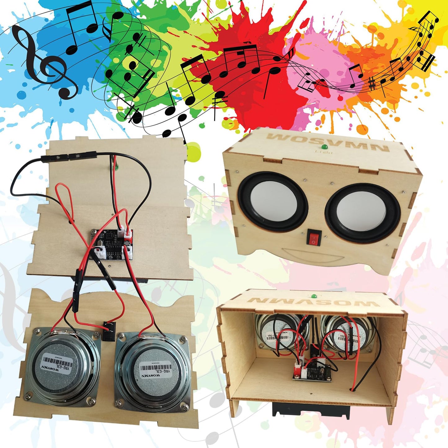 Craft Kit Speaker Circuits - Speaker Electronic Engineering Toys,Build Speaker Kit,DIY Bluetooth Speaker Build Personalized Wood Case Speaker