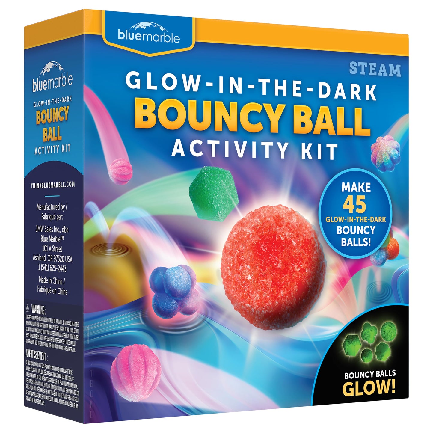 Blue Marble Glow-in-the-Dark Bouncy Ball Science Activity Kit for Kids