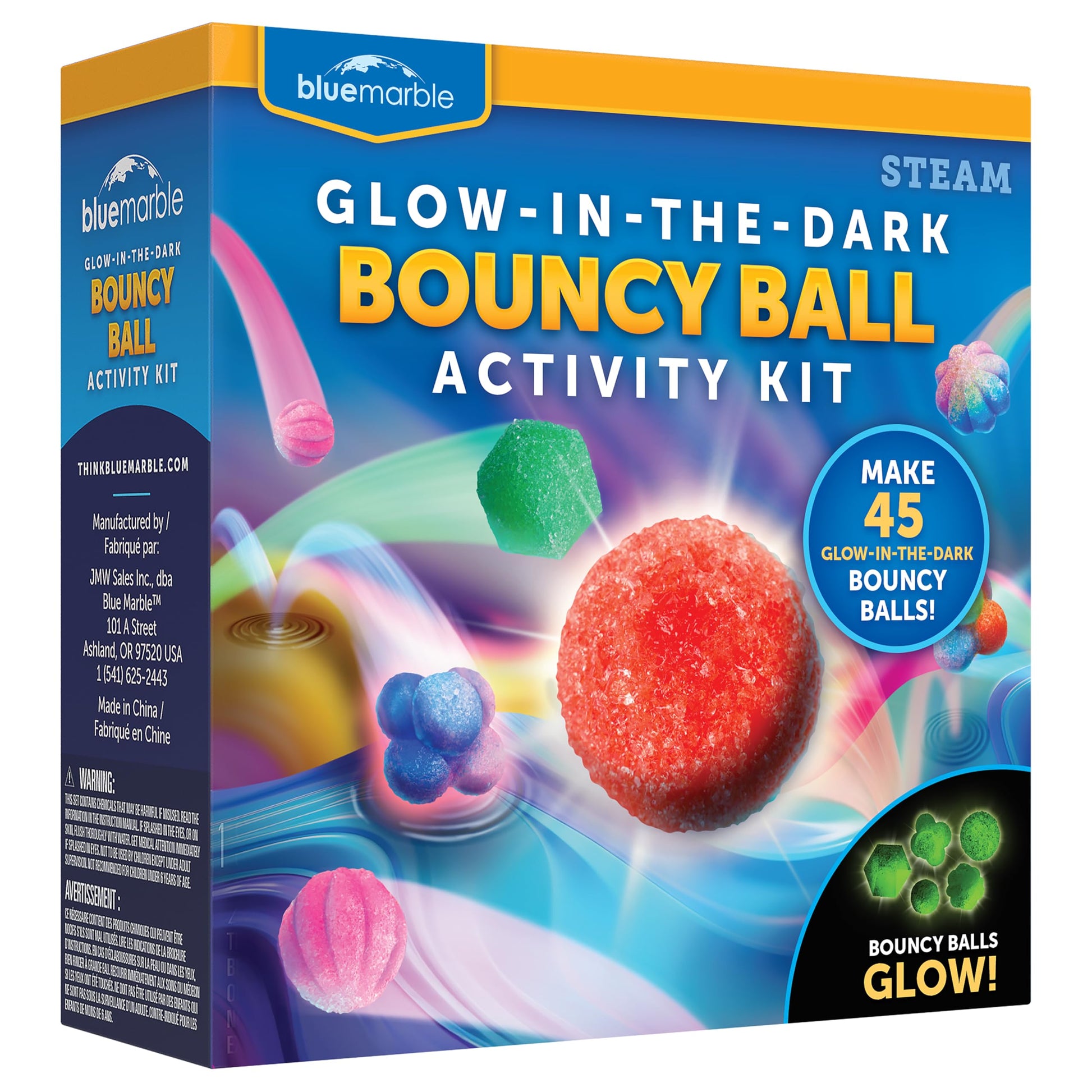 Blue Marble Glow-in-the-Dark Bouncy Ball Science Activity Kit for Kids
