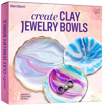 Dan&Darci Craft 'n Clay - Jewelry Dish Making Kit for Kids Ages 8-14 Year Old - Best DIY Arts & Crafts Kits - Birthday Gifts - Creative Toys