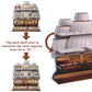 AUFGELD Pirate Ship Display Shelf for Funko Bitty Pop One Piece Series - Wall-Mountable Bitty Pop Organizer, Pirate Ship Shelf Displays 29 Bitty Pops