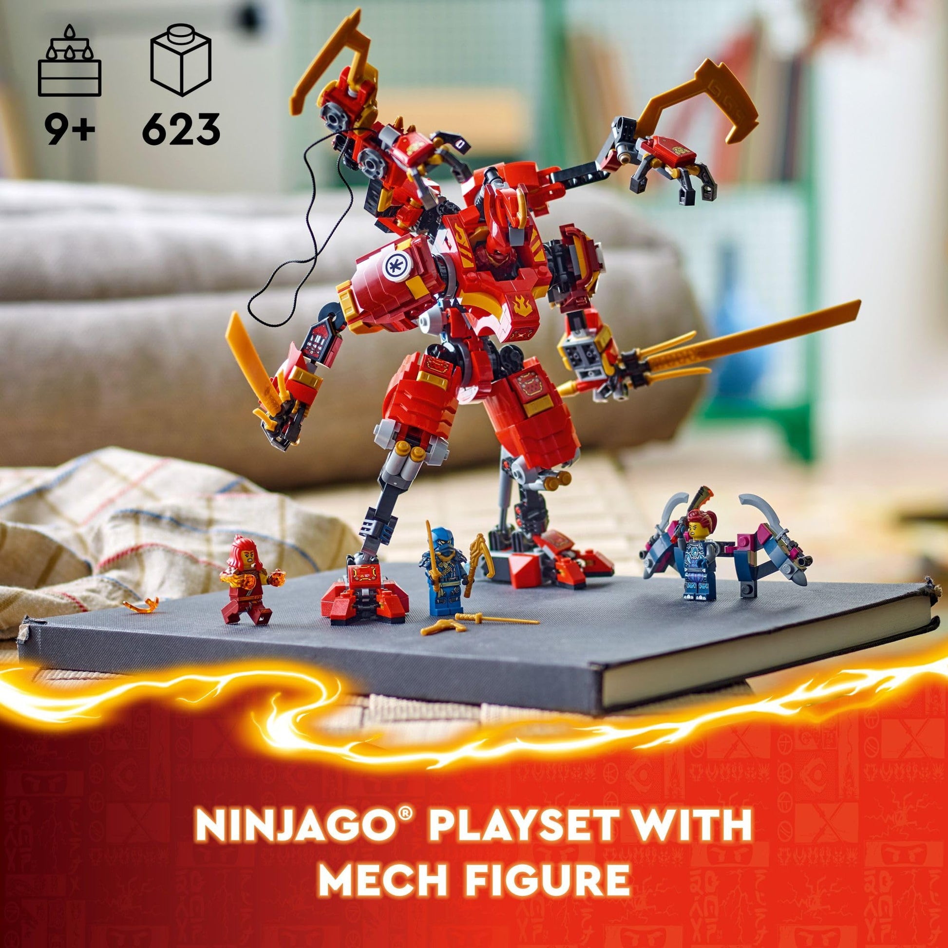 LEGO NINJAGO Kai’s Ninja Climber Mech Adventure Toy Set, Buildable Figure with 4 Ninja Action Figures for Independent Play, Ninja Gift for Kids, Boys