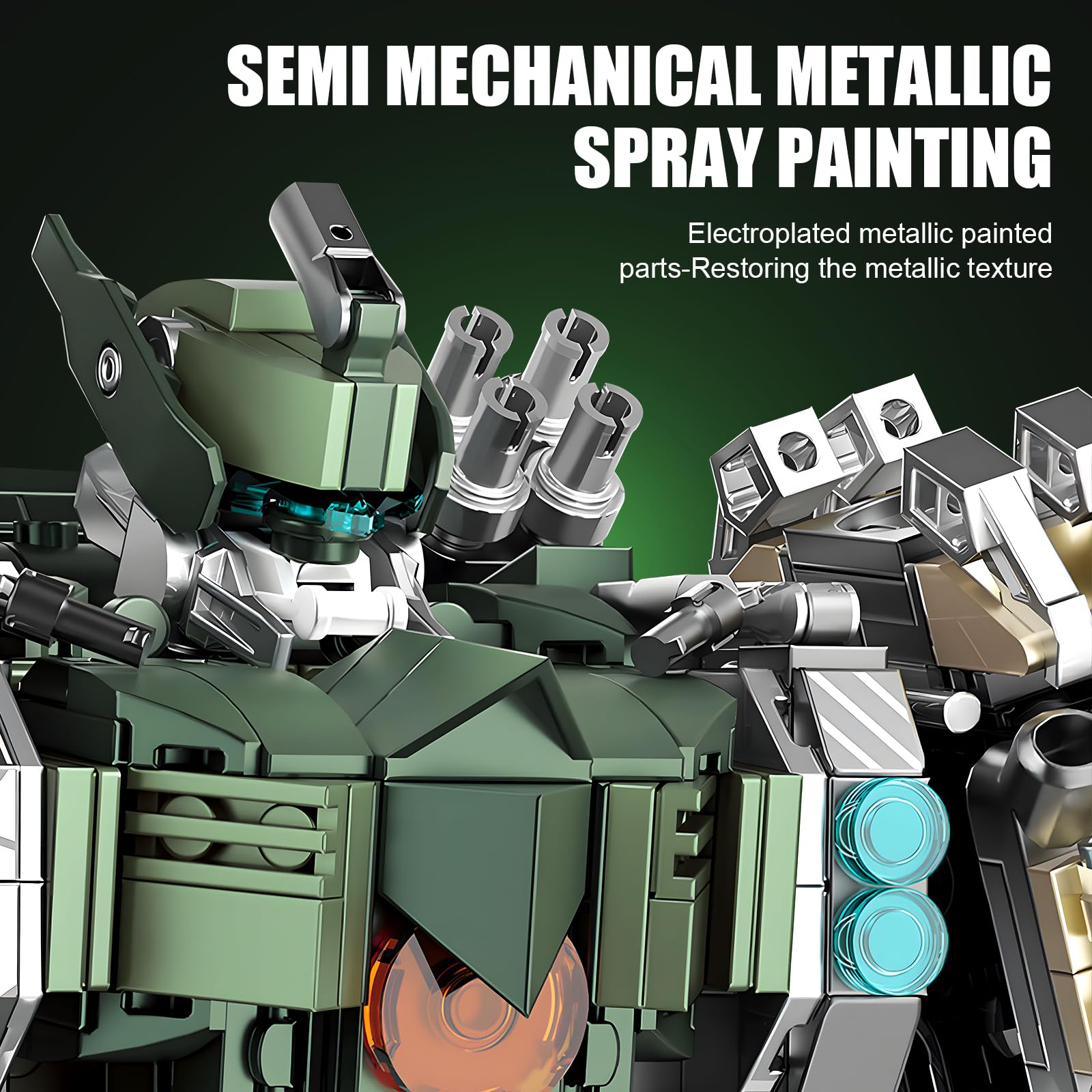 HIGH GODO Mech Building Blocks Set for Adults, Motorized Robot Model Building Kit with Multiple Weapons, Hard Core Industrial Style Collectible Gifts