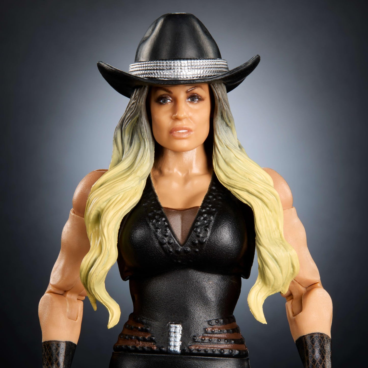 Mattel WWE Elite Action Figure & Accessories, 6-inch Collectible Trish Stratus with 25 Articulation Points, Life-Like Look & Swappable Hands