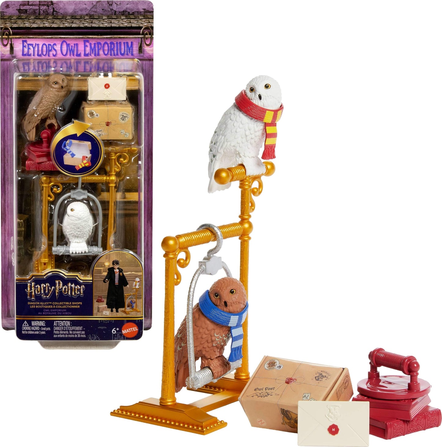 Mattel Harry Potter Toys, Diagon Alley Collectible Shops, Owl Emporium, 2 Animal Friends, 7 Movie-Inspired Accessories & Surprises