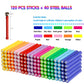 MONILON 160 Pcs Magnet Building Sticks Kids Toys, Lengthen Magnetic Construction Building Blocks Set 3D Brain Training Learning Educational DIY STEM