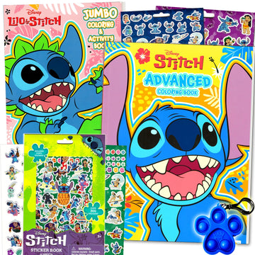 Disney Stitch Coloring Books Deluxe Set for Kids - Bundle with Sticker Activity Pad, Kids Coloring Book and More