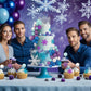 51 PCS Snowflake Cake Toppers 32 PCS Ball Cake Picks and 19 PCS Snowflake Cake Toppers for Winter Themed Wedding Christmas or Birthday Party
