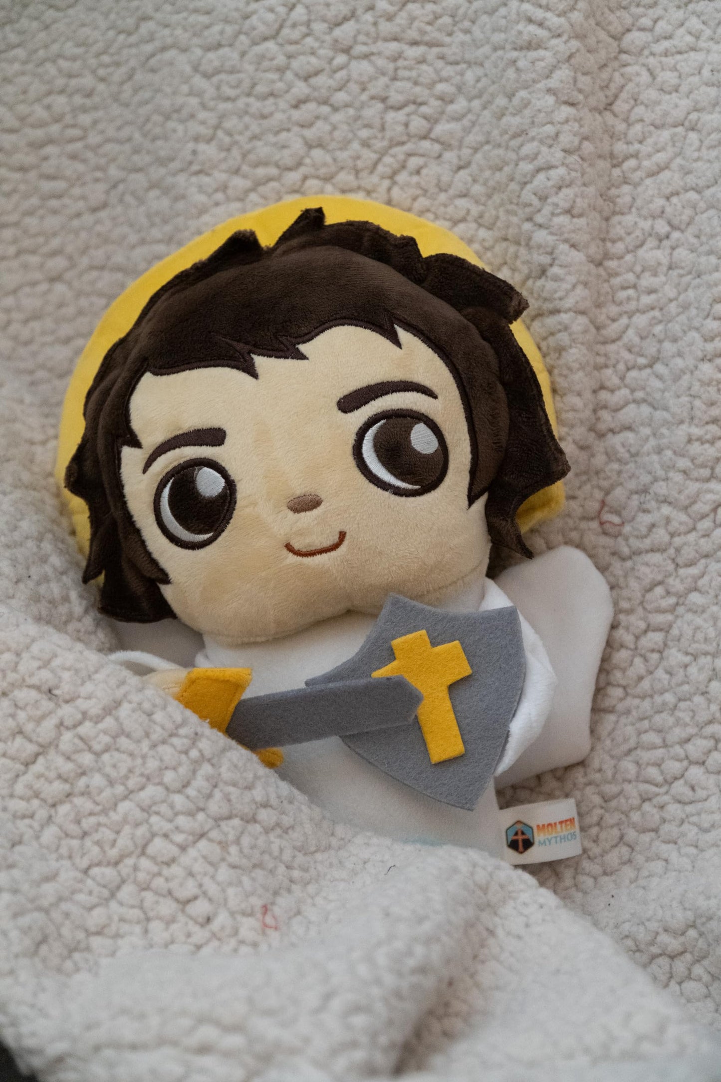 Molten Mythos Guardian Angel Plushie - Perfect for Baby Gifts, Baptism Gifts, Catholic Gifts, Christian Gifts, for Your Godson or Goddaughter, Baby