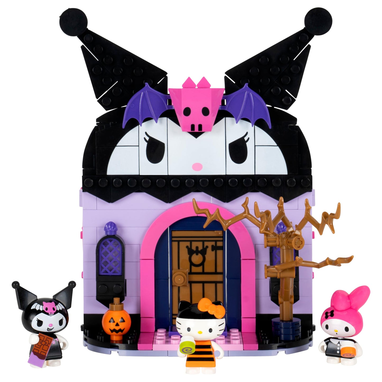 BLDR Hello Kitty and Friends Kuromi’s Haunted House Building Set - Hello Kitty, Kuromi, & My Melody Minifigures - Gift for Kids and Sanrio Fans Ages