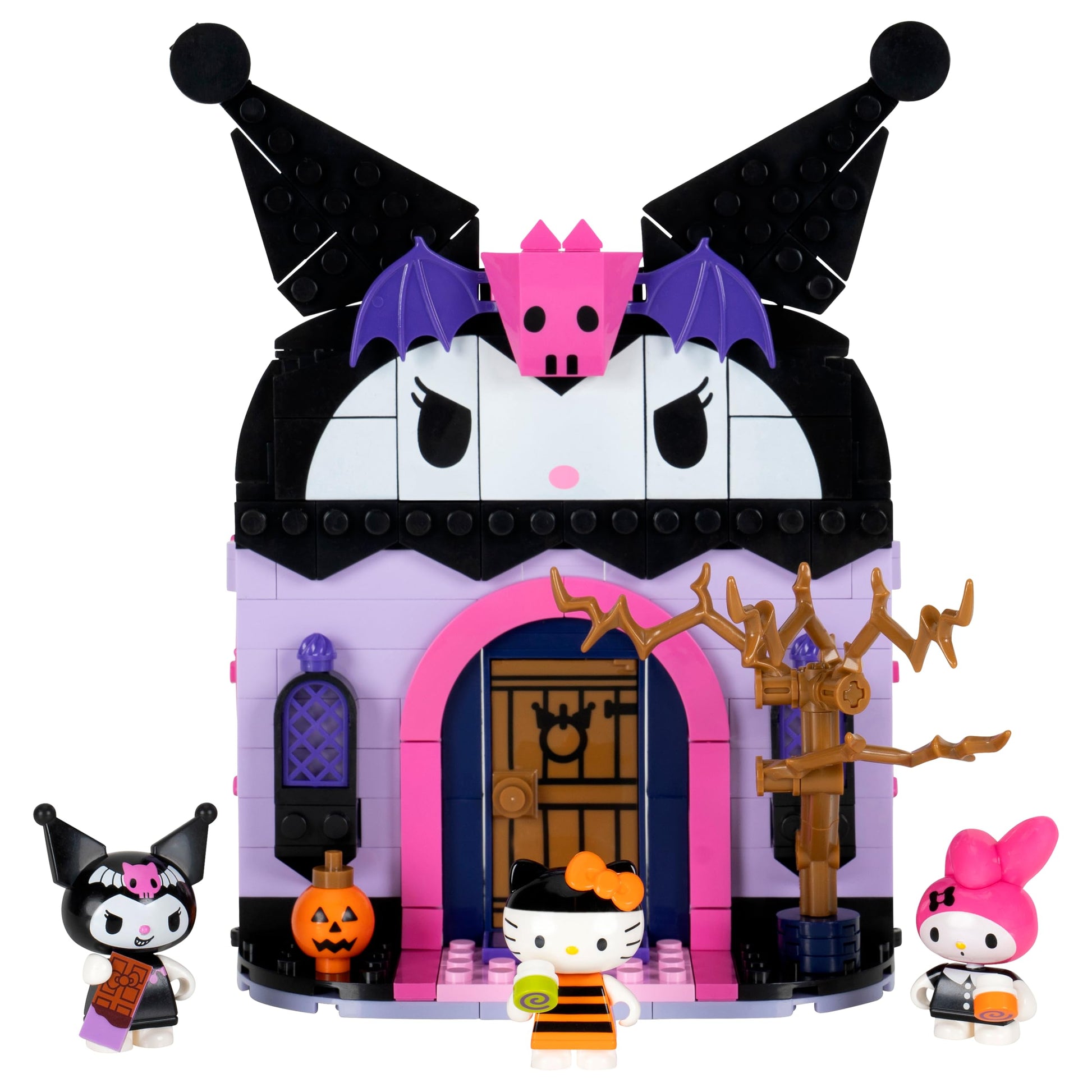 BLDR Hello Kitty and Friends Kuromi’s Haunted House Building Set - Hello Kitty, Kuromi, & My Melody Minifigures - Gift for Kids and Sanrio Fans Ages