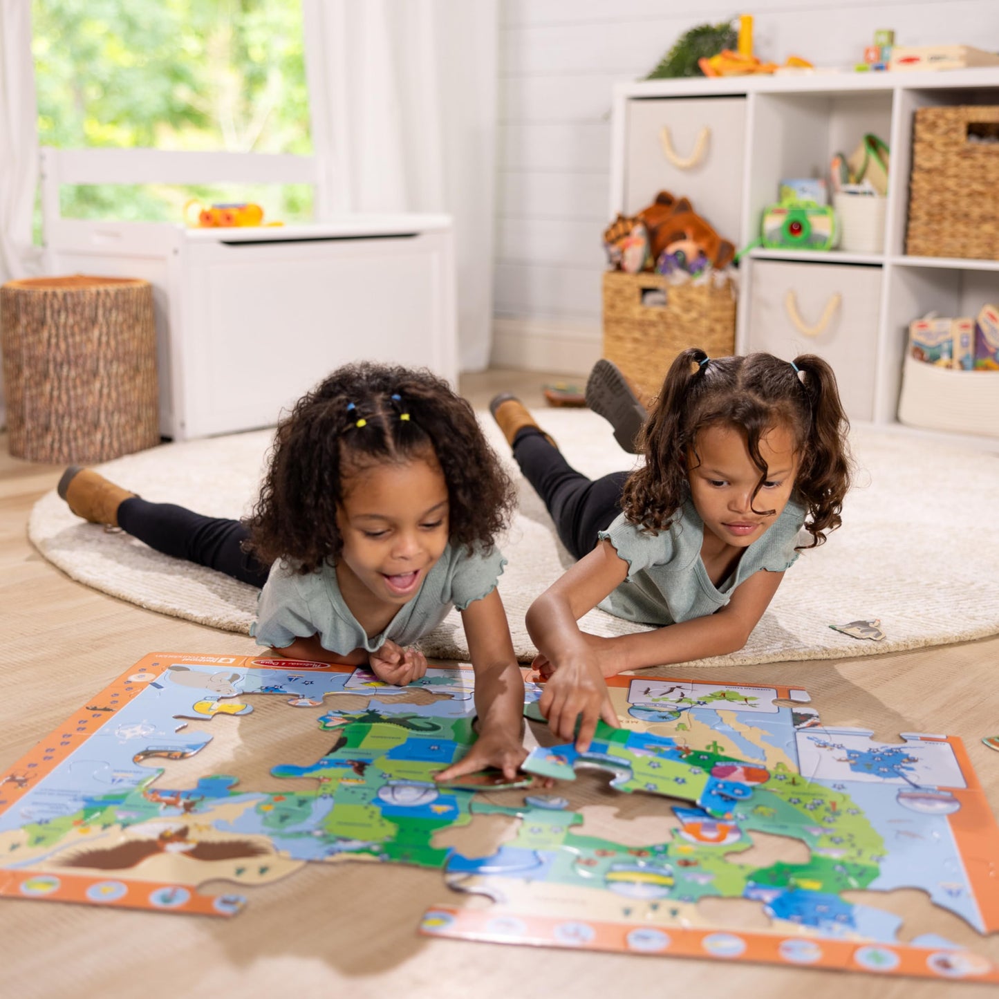 Melissa & Doug National Parks U.S.A. Map Floor Puzzle - 45 Jumbo and Animal Shaped Pieces, Search-and-Find Activities, Park and Animal ID Guide - FSC