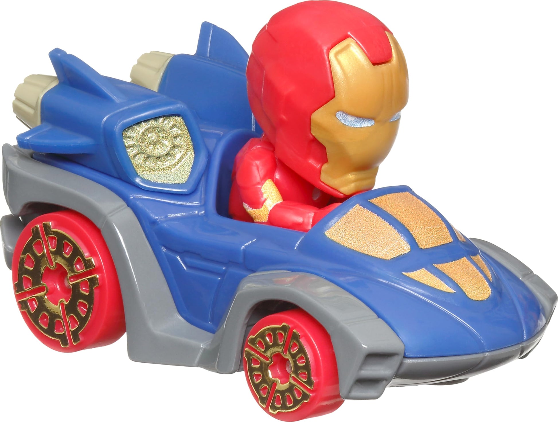 Hot Wheels RacerVerse Toy Cars 2-Pack Set of 2 Die-Cast Vehicles with Non-Removable Drivers of Their Own Cars: Hulk & Iron Man, Optimized for Track