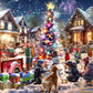 Vermont Christmas Company - Frosty Face-Off 100 Piece Jigsaw Puzzle - Large Interlocking Pieces Perfect for Kids & Adults Alike - 19" x 13"