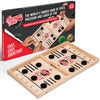 PuxZoop Fast Sling Puck Game - Large Size - Test Your Speed and Accuracy with This Fast-Paced Wooden Air Hockey Board Game - Guaranteed Fun for Family