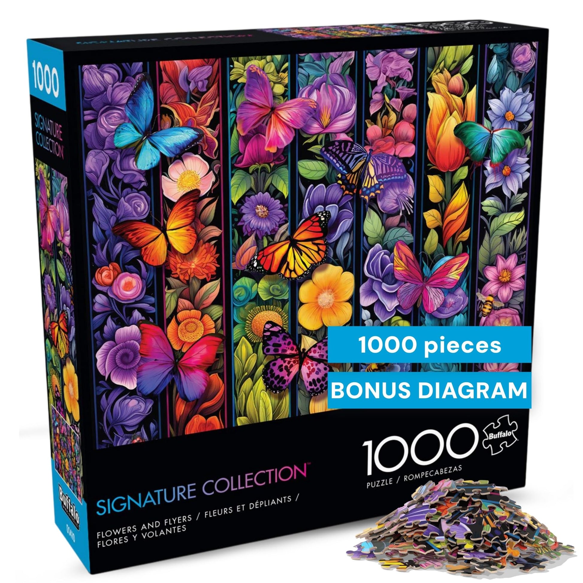 Buffalo Games - Flowers and Flyers - 1000 Piece Jigsaw Puzzle for Adults