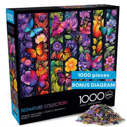 Buffalo Games - Flowers and Flyers - 1000 Piece Jigsaw Puzzle for Adults