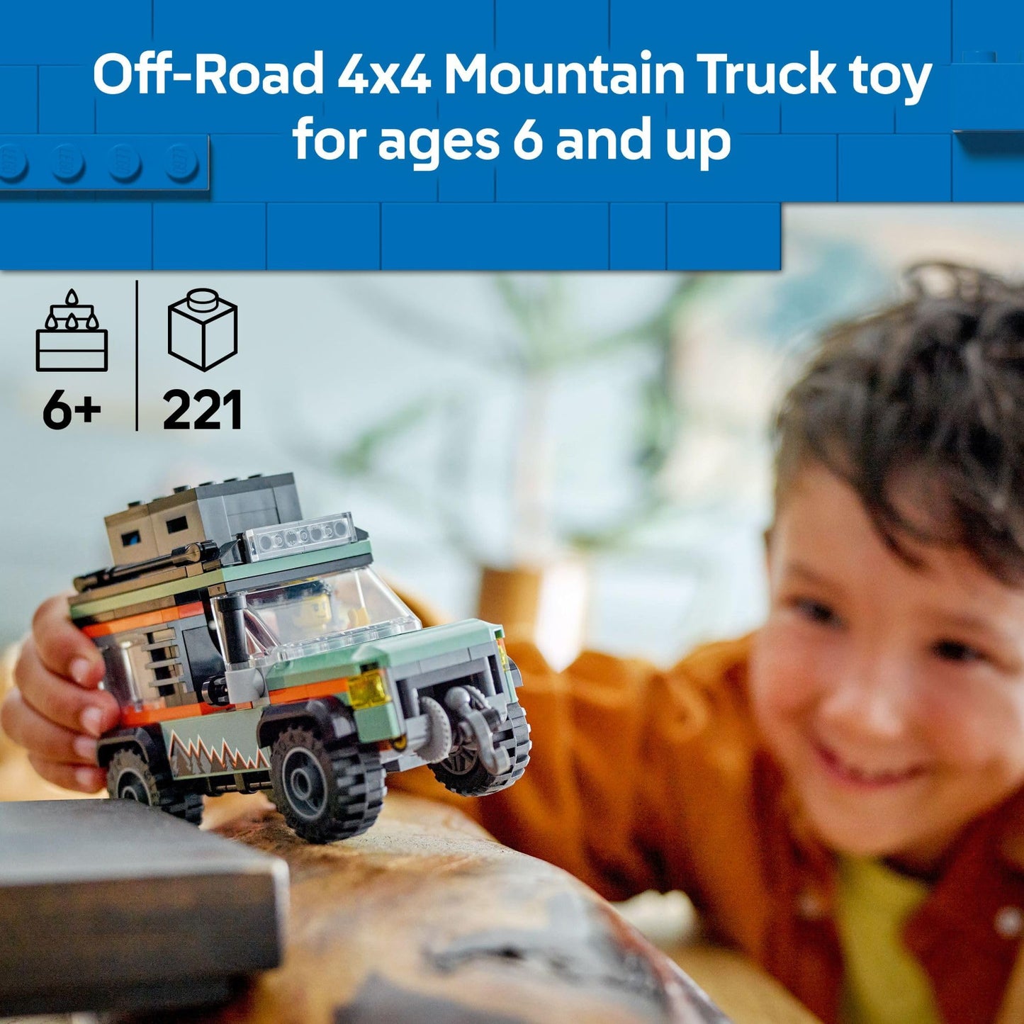 LEGO City Off-Road 4x4 Mountain Truck Toy - Building Toy Set for Kids, Boys and Girls, Ages 6+ - Fun Gift Idea for Birthdays and Holidays -