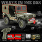 toylefun 1/10 Scale RC Military SUV, Remote Control 4WD Off-Road Vehicle with Alloy Frame Chassis, with Winch and Capstan, Army Vehicle with Opening
