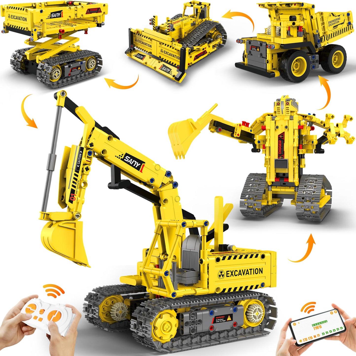okk STEM Robot Toys for Kids 8-12, 5-in-1 RC Programmable Building Toy Kit