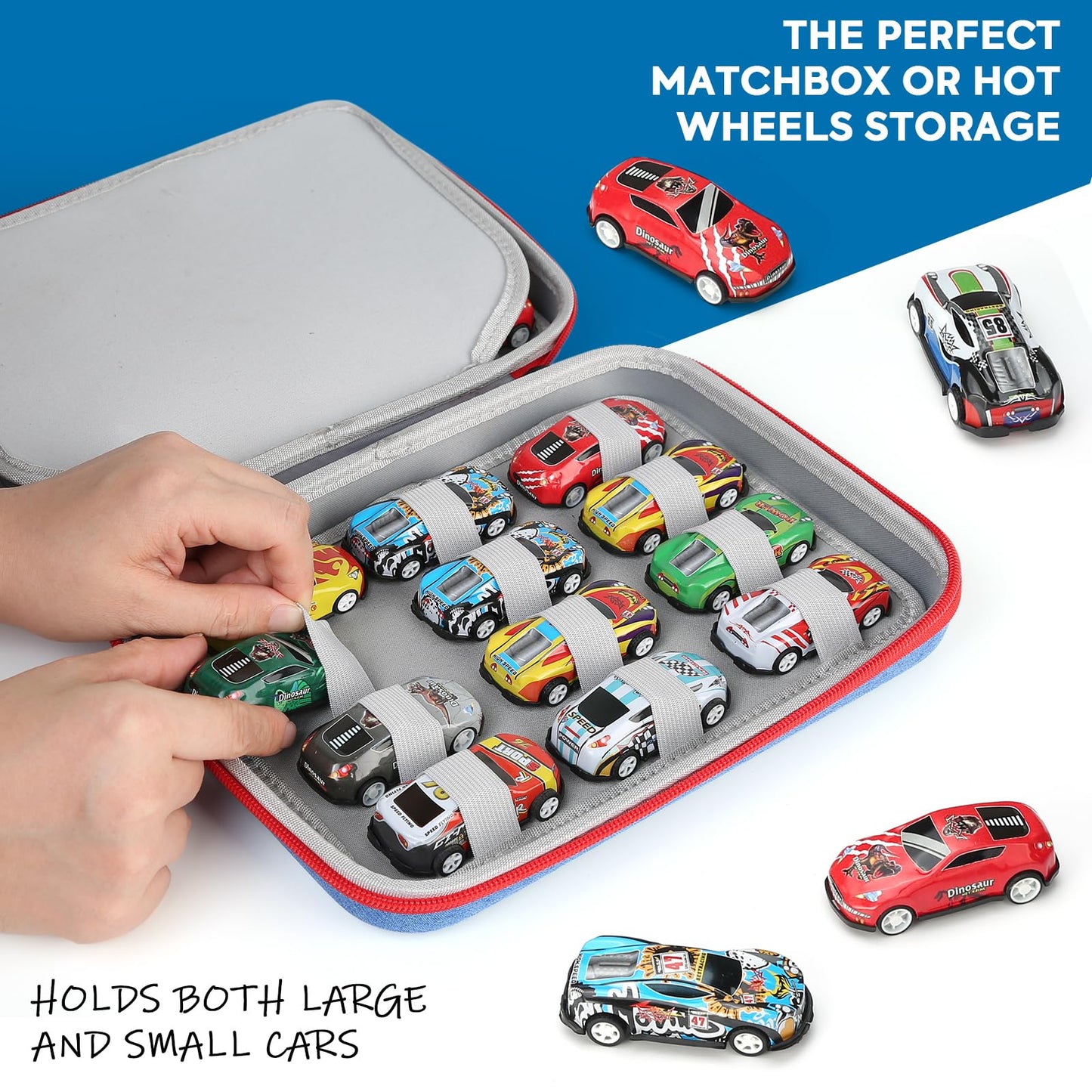 Hard Car Storage case for Diecast Cars, Storage Bag Compatible with 24 Diecast Cars, Matchbox Cars, Mini Cars, Diecast Cars Storage for Kids ?Only