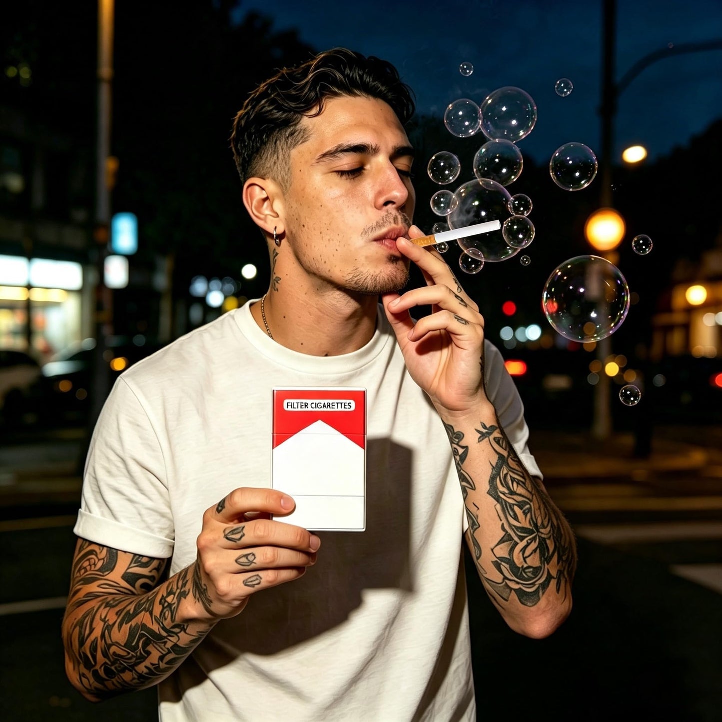 Bubble Cigarette Blower Kit, Realistic Fake Cigarette Bubble Blower, Mini Cigarette Bubbles Maker for Stress Relief Men Women, Birthday Christmas
